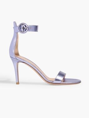 Gianvito Rossi - Portofino 85 Metallic Lavender Ankle-Strap Stiletto Sandal